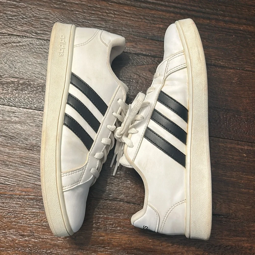Adidas Grand Court White and Black Classic Sneakers